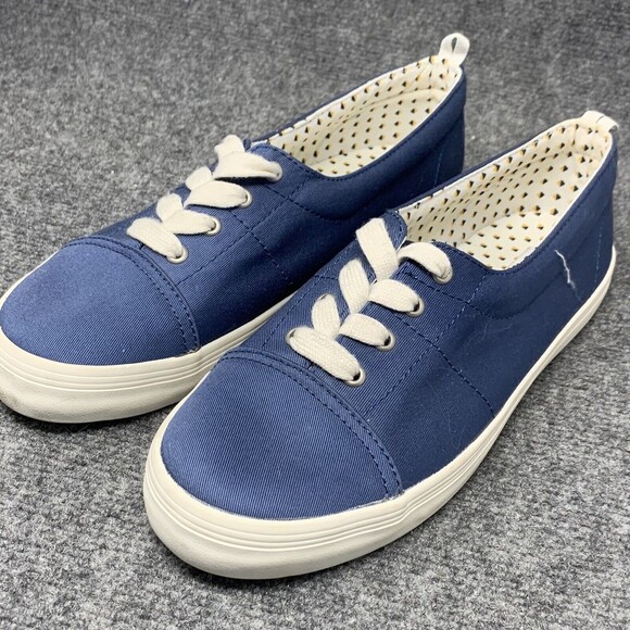 Lands End Canvas Boating Shoe Women 10 NWOB Blue Lace Up - Picture 2 of 11